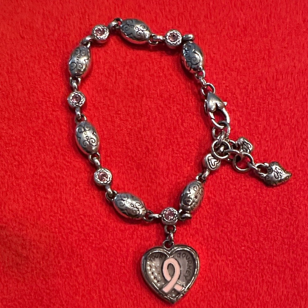 Brighton Silver Heart Charm Bracelet